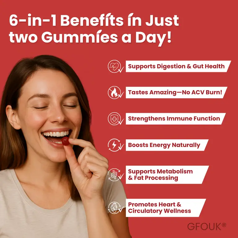 GFOUK® VitaCider Boost Apple Cider Vinegar Vitamin Gummies 8 GFOUK® VitaCider Boost Apple Cider Vinegar Vitamin Gummies