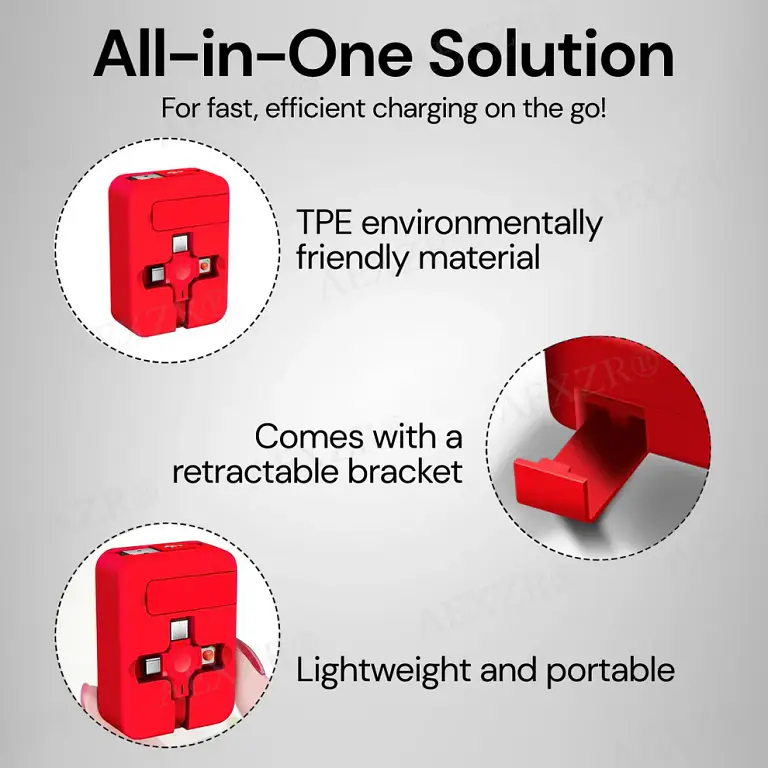 AEXZR® 3-in-1 Charging Cable Roll 3 AEXZR® 3-in-1 Charging Cable Roll