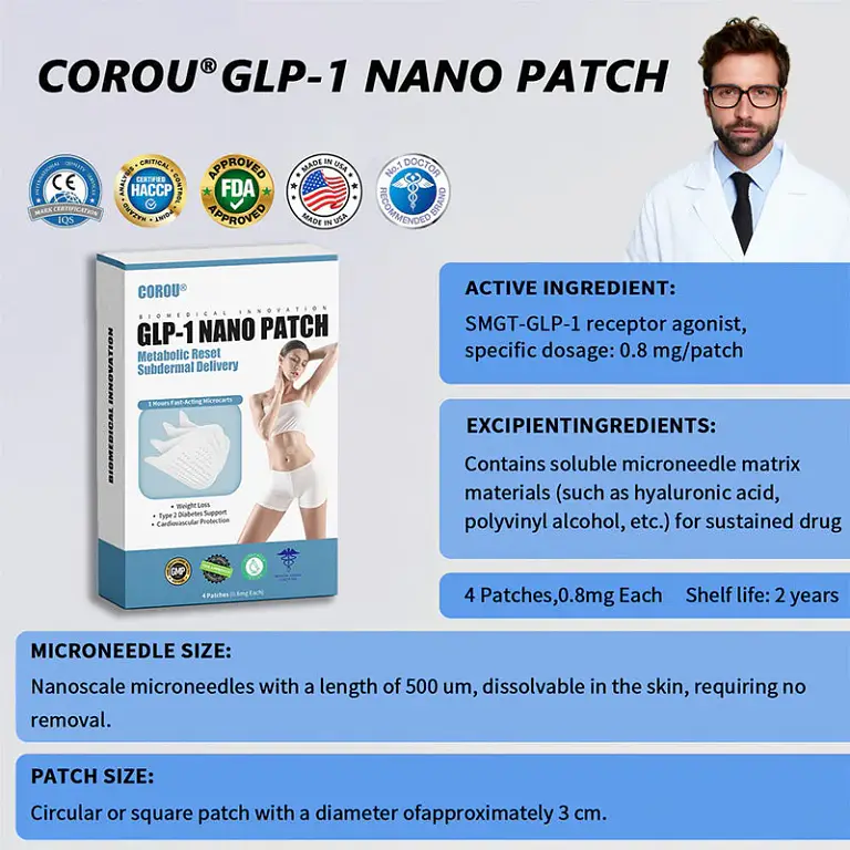 COROU® SMGT-GLP-1 Nano Microneedle Patch 8 COROU® SMGT-GLP-1 Nano Microneedle Patch