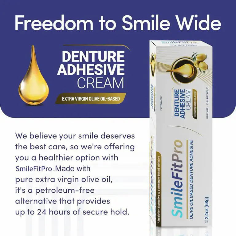 SmileFitPro™ Olive Oil Denture Adhesive Cream 5 SmileFitPro™ Olive Oil Denture Adhesive Cream