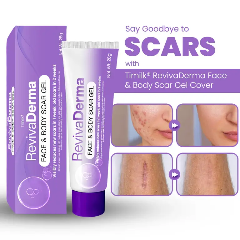 Timilk® RevivaDerma Face & Body Scar Gel – Clinically proven 1 Timilk® RevivaDerma Face & Body Scar Gel – Clinically proven